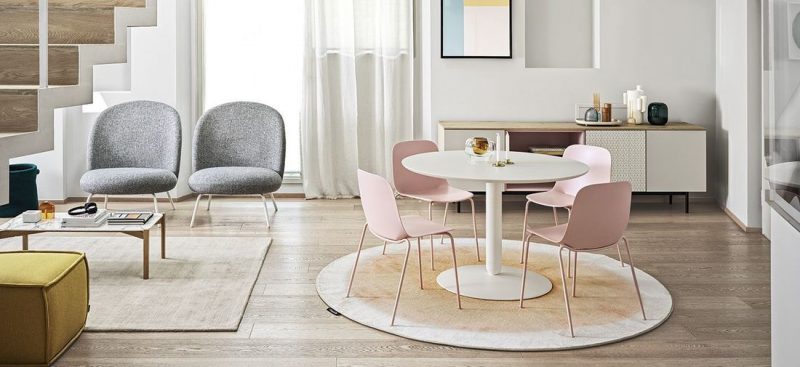 Tavolo rotondo BALANCE  bianco opaco