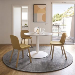 Tavolo rotondo BALANCE  bianco opaco