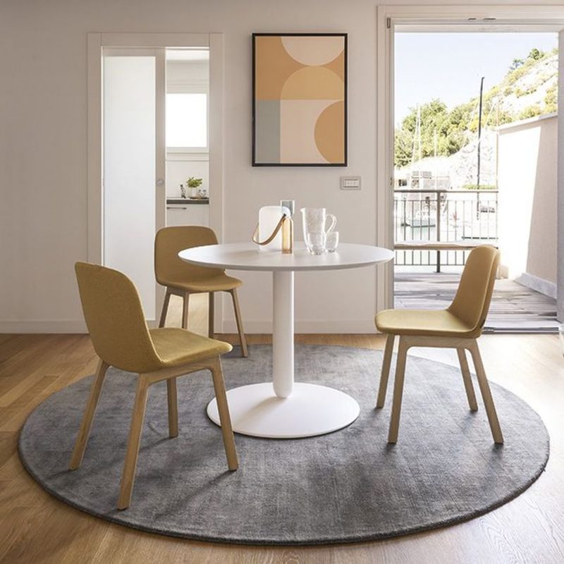 Tavolo rotondo BALANCE  bianco opaco