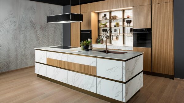 cucina-moderna-kaori-bambu-eos-gres-wgite-marble Cucina Moderna KAORI - Evo Cucine