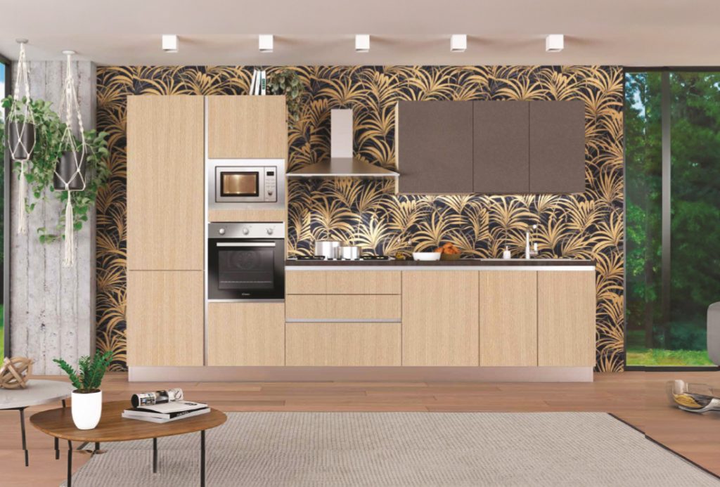 Cucina moderna ambra con gola 363