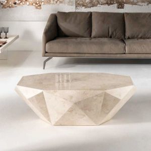 Tavolino DIAMOND medium in pietra bianca