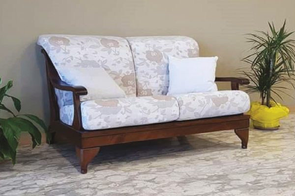 Divano Classico in Legno Mod. Mosca 2 Posti