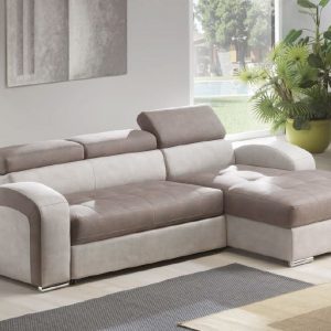 Divano Letto  Ambra  con ampi braccioli, letto estraibile a carrello