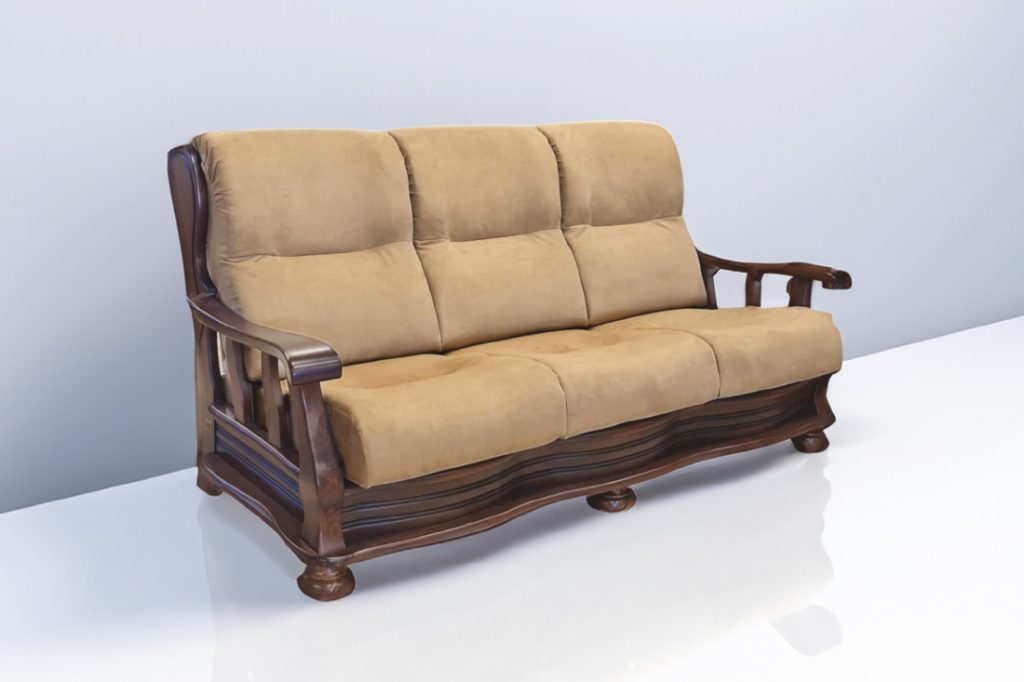 Divano Classico in Legno Mod. Pavarotti 3 Posti