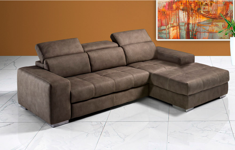 Divano MARZIA con letto estraibile e chaise longue