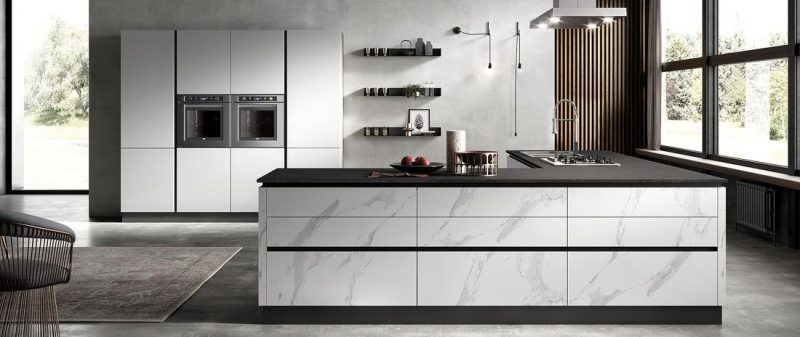 evo-cucina-eos-effetto-marmo-glass-bianco-opaco Cucina Moderna EOS - Evo Cucine