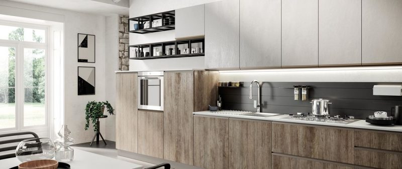 evo-cucina-maia-cemento-grigio-legno-naturale-01 Cucina Moderna MAIA - Evo Cucine