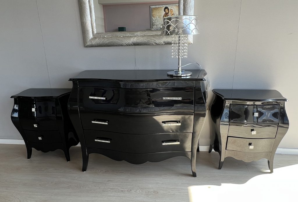 Trittico laccato nero lucido LAURANA