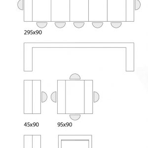 Tavolo Consolle Allungabile Grigio Cemento = 295cm