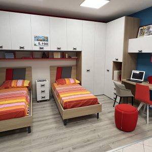 Cameretta moderna doppio letto - OFFERTA Moretti Compact