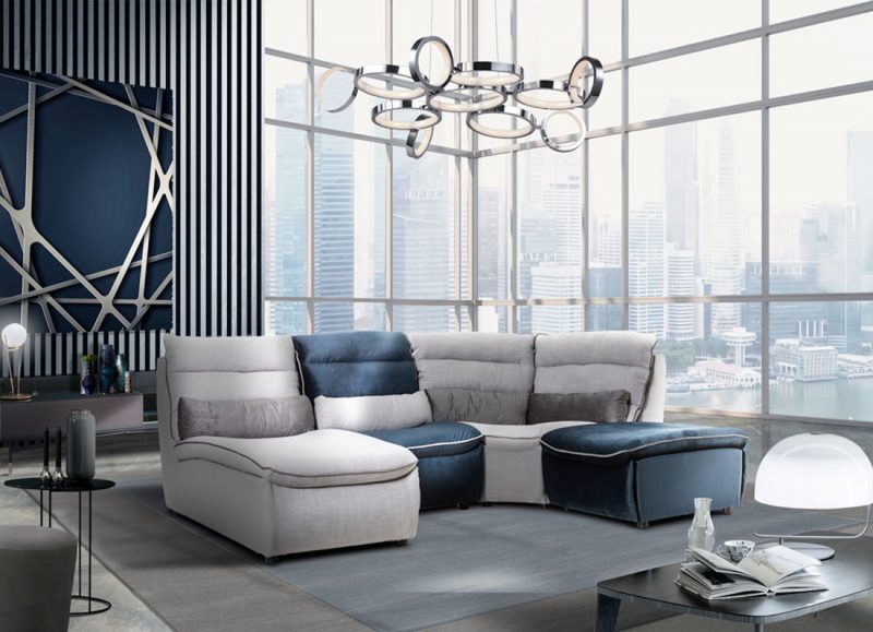 Divano NORA angolare componibile in tessuto