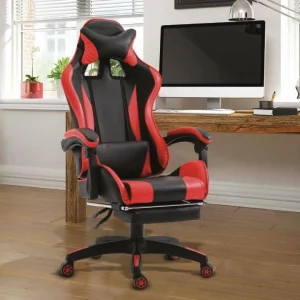 Poltrona da gaming rossa e nera ergonomica Dotolo Mobili