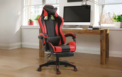 poltrona-gaming-rossa-nera-dotolo-mobili Poltrona da gaming rossa e nera ergonomica Dotolo Mobili