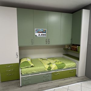 Cameretta moderna a ponte angolo destro completa - OFFERTA Moretti Compact