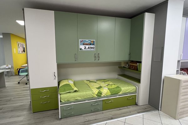 Cameretta moderna a ponte angolo destro completa - OFFERTA Moretti Compact