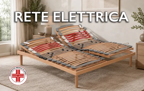 Rete elettrica ortopedica Flecta con doghe in faggio e telecomando Dotolo Mobili