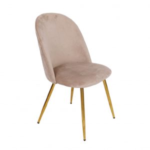 Sedia Claire in velluto blu e gambe oro