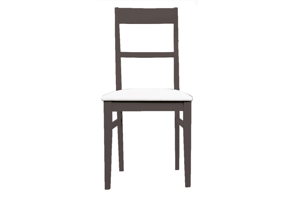 Sedia Francesca in Legno Laccato Antracite con Seduta Imbottita Bianca