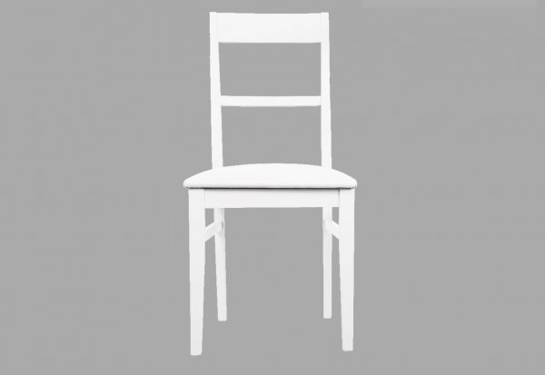 Sedia Francesca in Legno Laccato Bianco con Seduta Imbottita Bianca