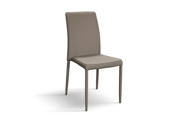 Sedia moderna in ecopelle tortora