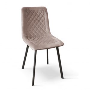 Sedia trapuntata ergonomica in velluto tortora