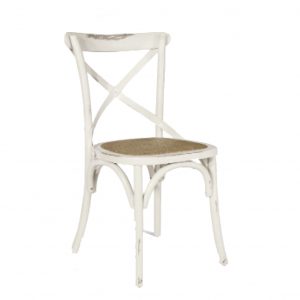 Sedia Shabby in legno laccato bianco