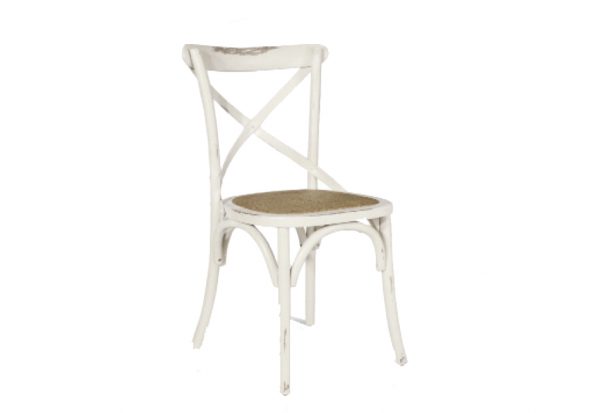 Sedia Shabby in legno laccato bianco