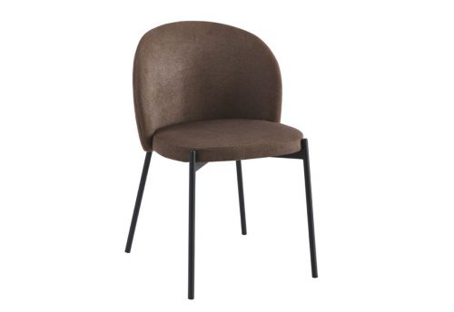 Sedia Shelly in Tessuto Tabacco con Gambe Nere