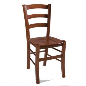 Sedia Veneniza in legno noce con seduta massello