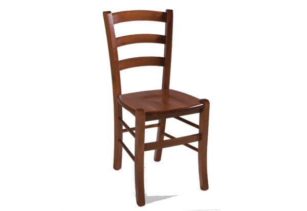 Sedia Veneniza in legno noce con seduta massello