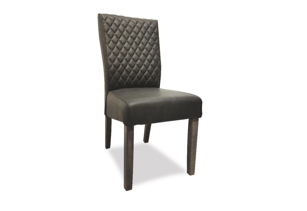 Sedia Caro imbottita in ecopelle antracite