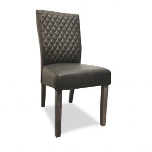 Sedia Caro imbottita in ecopelle antracite