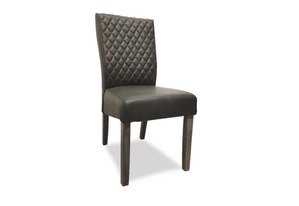 Sedia Caro imbottita in ecopelle antracite