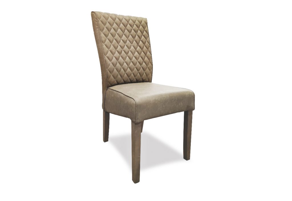 Sedia Caro imbottita in ecopelle silver