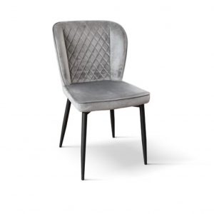 sedia_in-velluto_grigia_moderna_1914_dotolo_mobili Sedia moderna trapuntata in velluto grigio