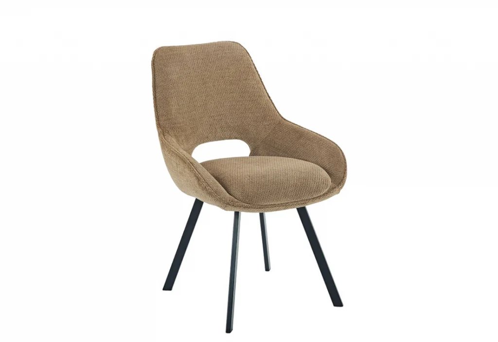 Sedia Krystal in tessuto marrone