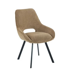 Sedia Krystal in tessuto marrone