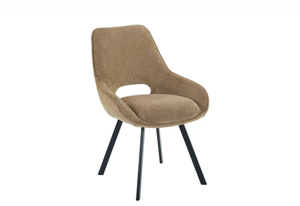 Sedia Krystal in tessuto marrone