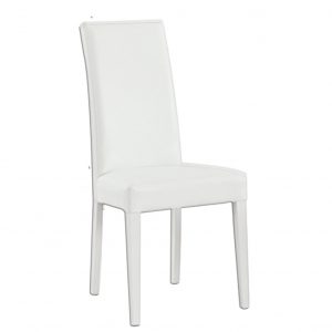 Sedia Viola imbottita in ecopelle bianco