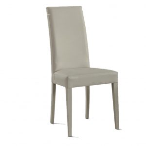 Sedia Viola imbottita in ecopelle tortora