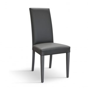 Sedia Viola imbottita in ecopelle nera