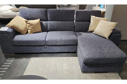 Divano letto SERENA chaise longue con penisola contenitore -Cubo Rosso - OFFERTA