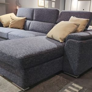 Divano letto SERENA chaise longue con penisola contenitore -Cubo Rosso - OFFERTA