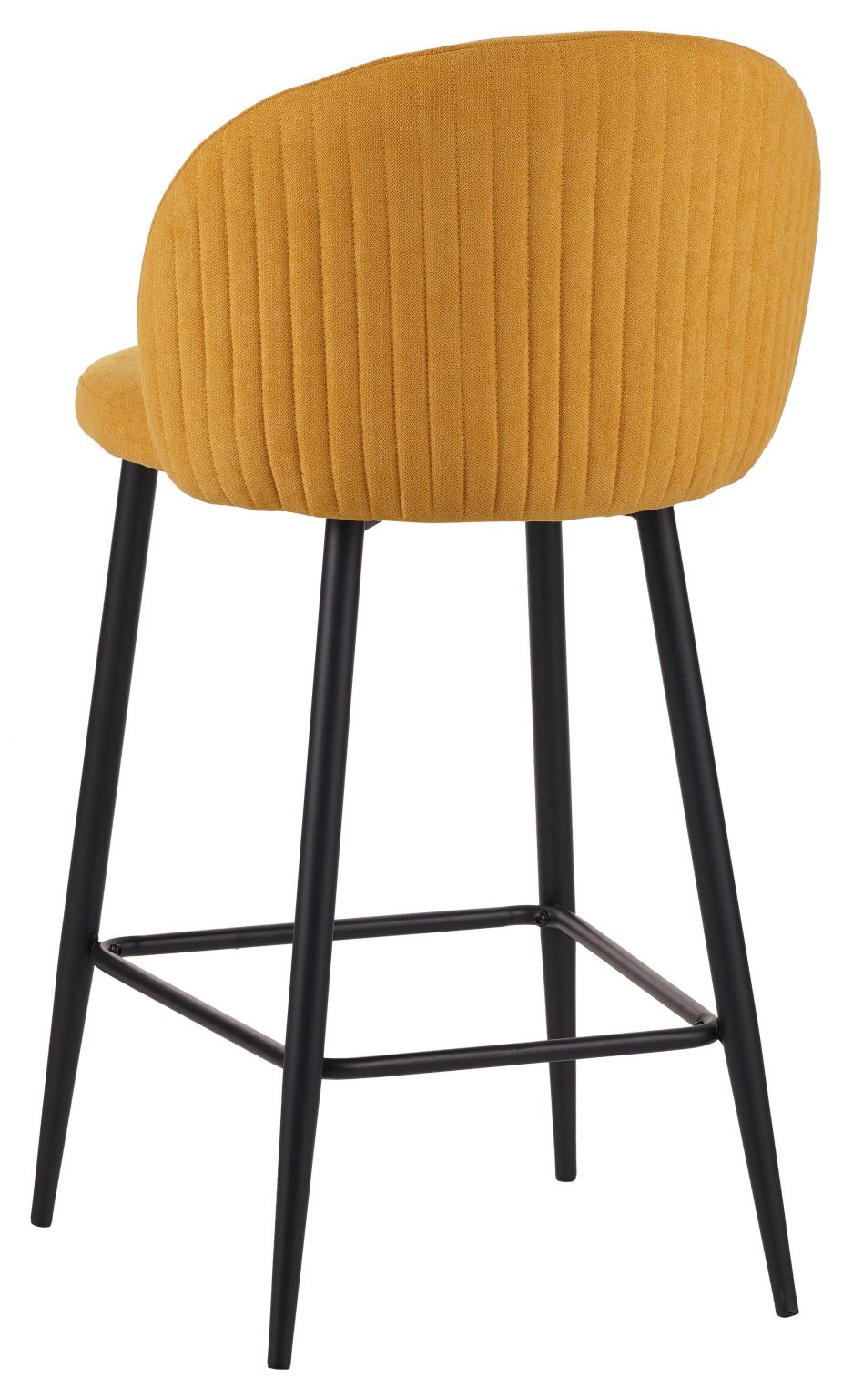 Sgabello Shelly in tessuto senape  con gambe nere