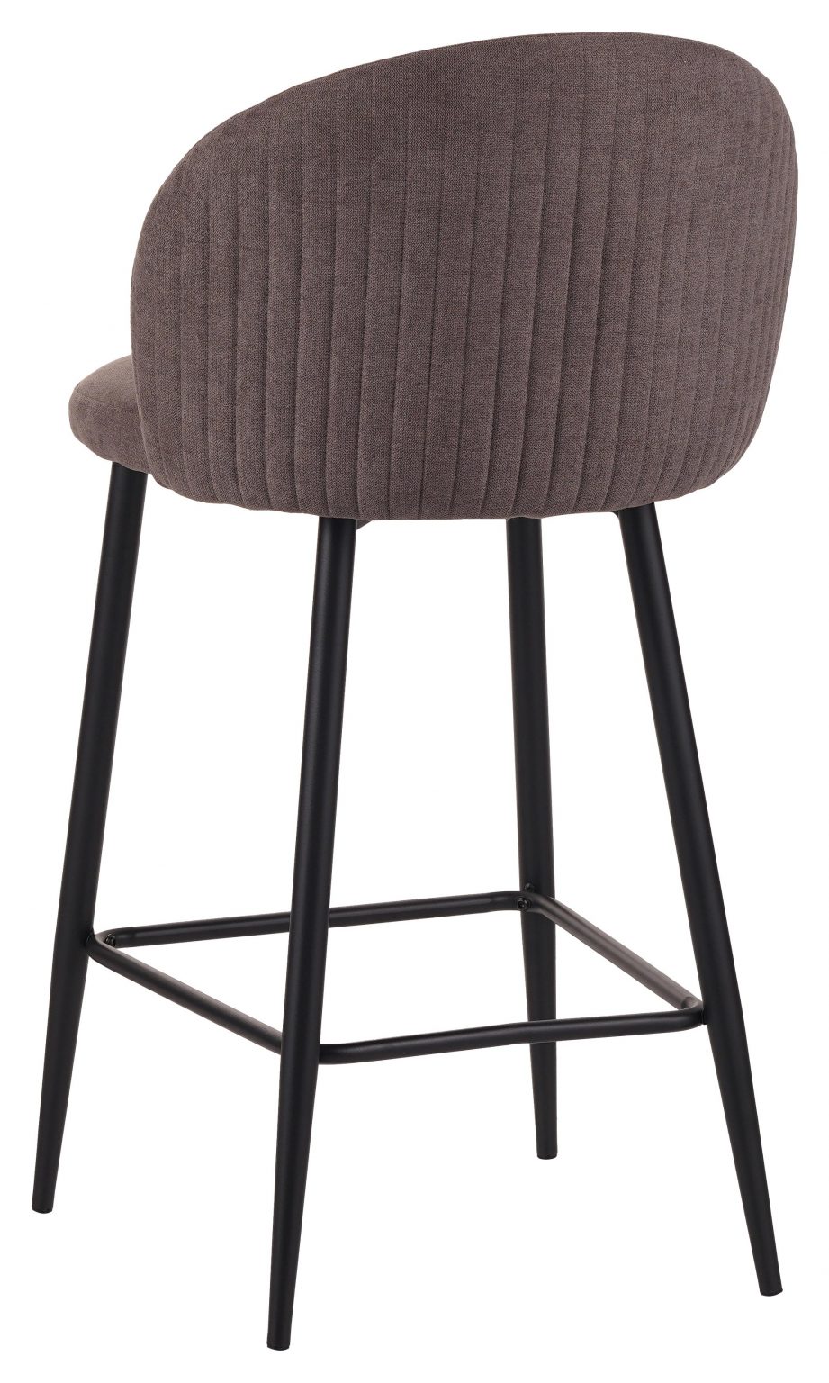 Sgabello Shelly in tessuto tabacco con gambe nere