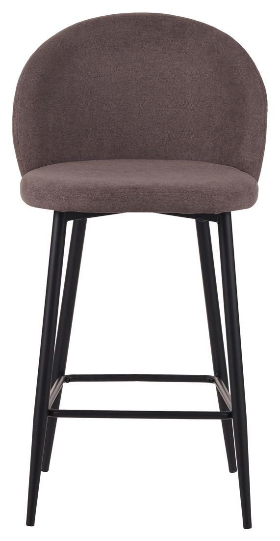 Sgabello Shelly in tessuto tabacco con gambe nere