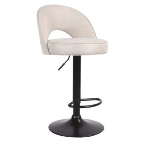 Sgabello Blake in tessuto beige  con base nera