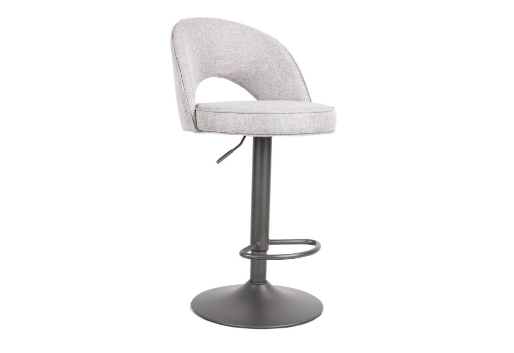Sgabello Blake in tessuto grigio  con base grigia