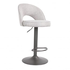 Sgabello Blake in tessuto grigio  con base grigia